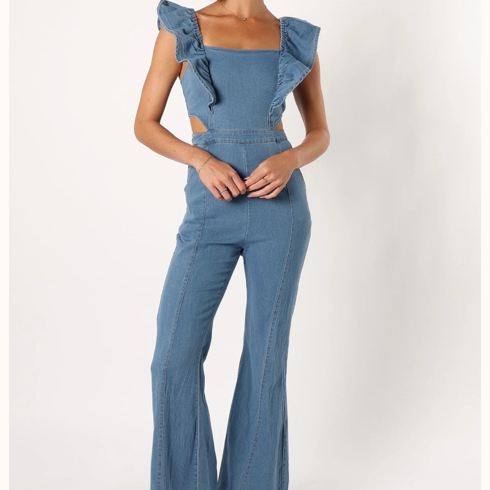Petal & Pup Denim Flare Jumpsuit